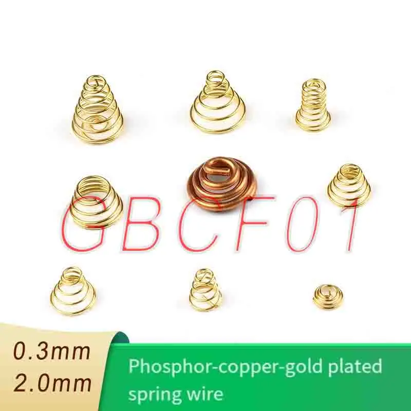 Gold-Plated Spring High Current Phosphor Copper Tower Spring Hand Electric Conductive Copper Wire Plus And Minus Accessories