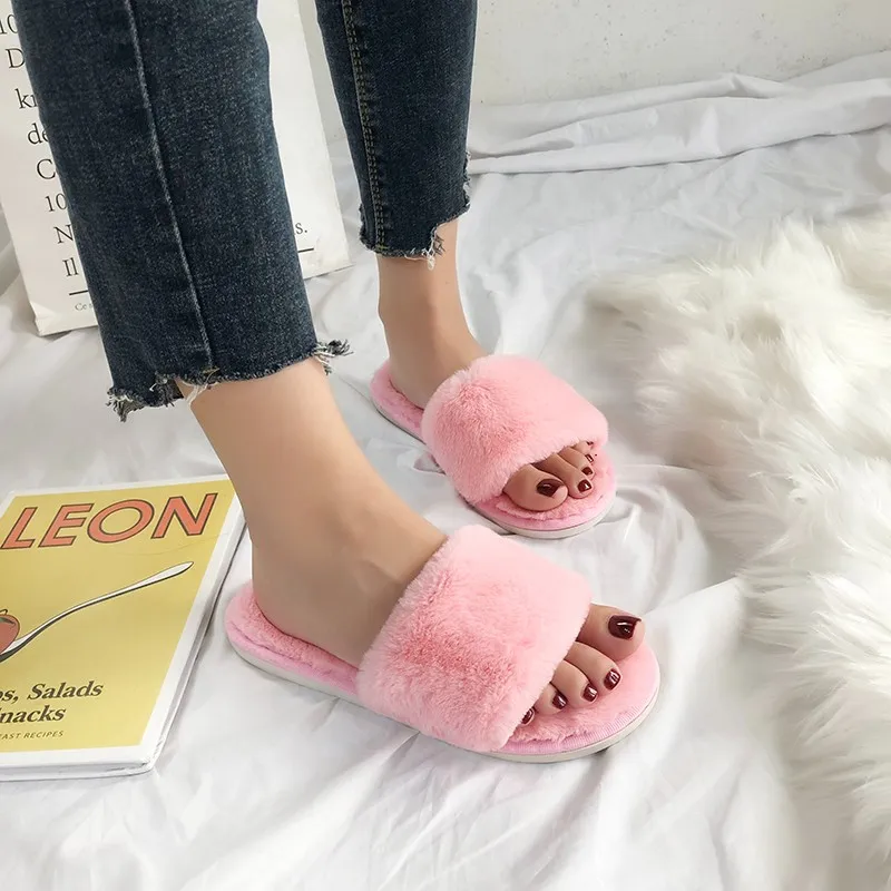 

Новые зимние женские домашние домашние тапочки, женские пушистые шлепанцы, мягкие плюшевые тапочки с крестом, нескользящая женская обувь на плоской подошве с пушистым мехом