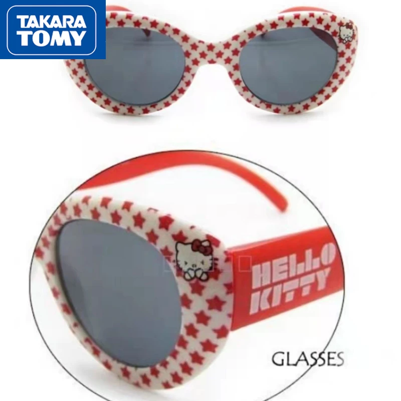 TAKARA TOMY Hello Kitty New Summer Girls Outdoor Sunscreen UV Protection Sunglasses Seaside Beach Cute Sweet Glasses