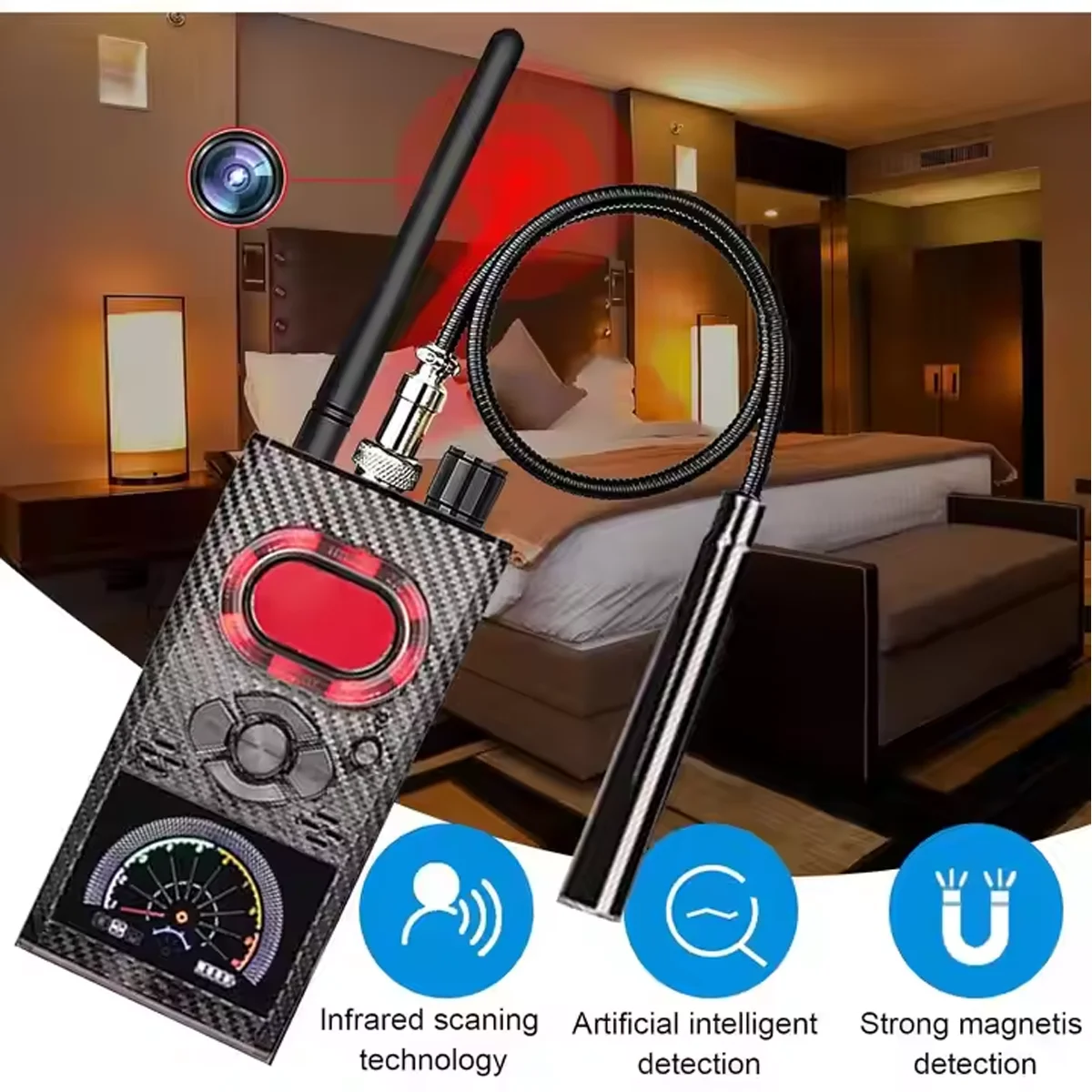 RF/TAG-Signaldetektor, LCD-Display für Echtzeit-Signalstärke im Büro/Geschäft, Anti-Spionage-Gadgets, versteckter Kamera-Finder