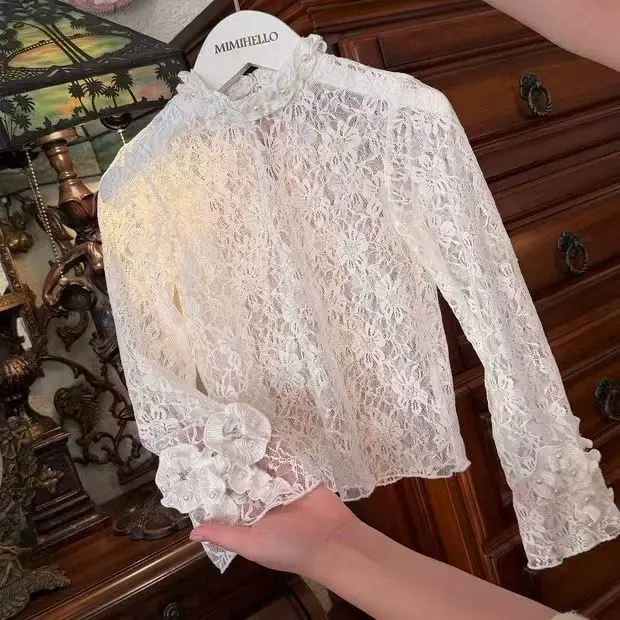 

2026 New Children Lace Top Girls Spring Summer Base Shirt Little Girls Inner Layer Long Sleeved Inner Layer T-shirt