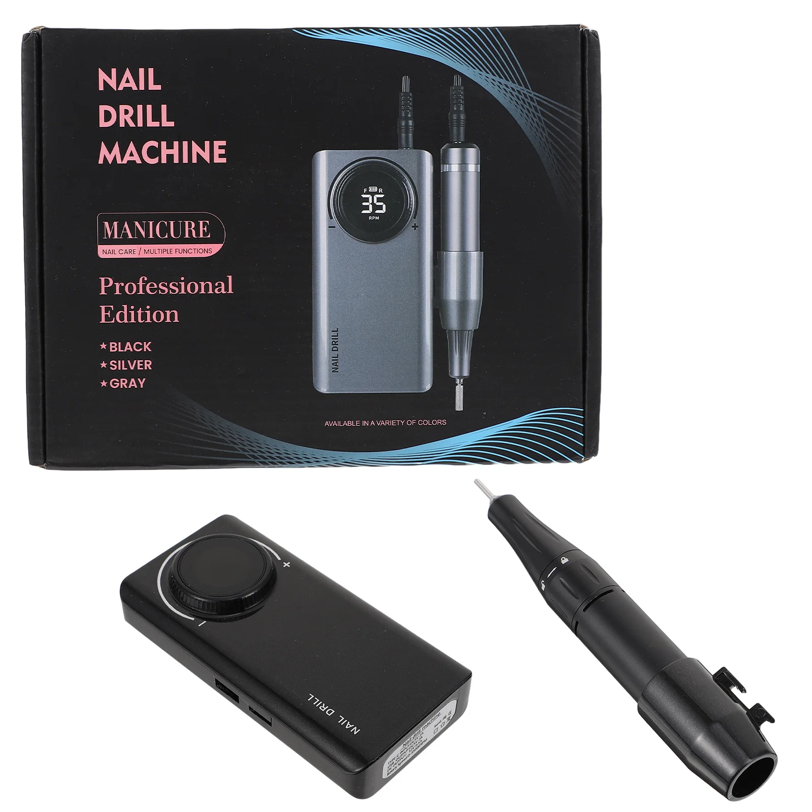 Elektrische nagelboor Pen USB oplaadbare metalen manicure polijstmachine nagelvijl slijpgereedschap draagbaar thuissalon gebruik