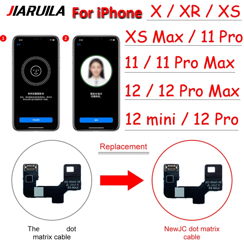 Tested Face ID Dot Matrix Projection test Repair Recognition Detector Flex For IPhone 11 12 Pro X XR XS Max Face ID Detection