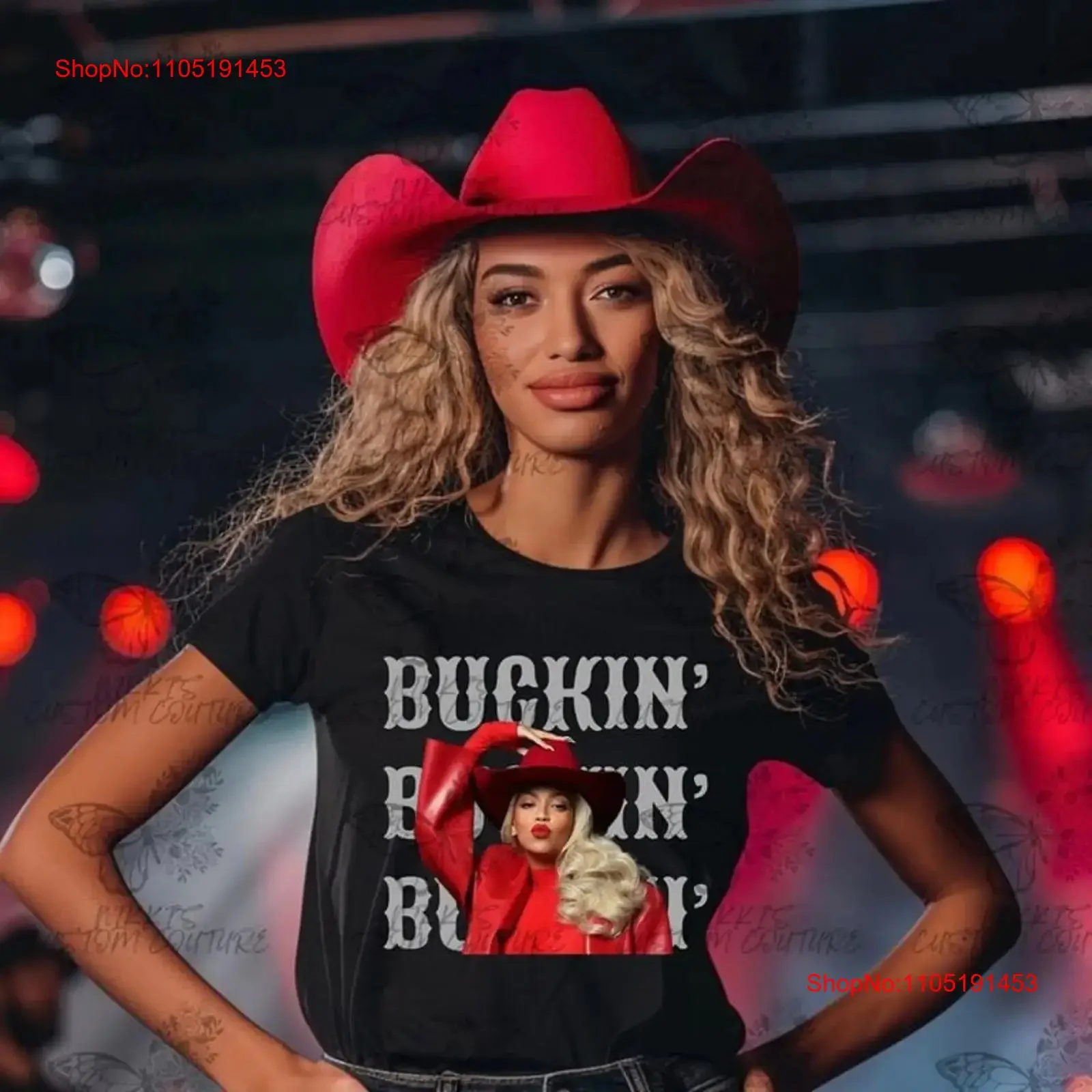 Beyoncé Cowboy Carter Buckin T Shirt Fan Beyhive Concert Apparel vintage Washed Unisex Stretched Casual Breathable streetwear