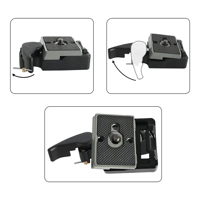 لوحة التغيير السريع للكاميرا مع برغي 1/4 بوصة لـ Manfrotto 200Pl-14 + مشبك لوحة سريع التغيير كاميرا كرة ثلاثية الرأس-PZZW