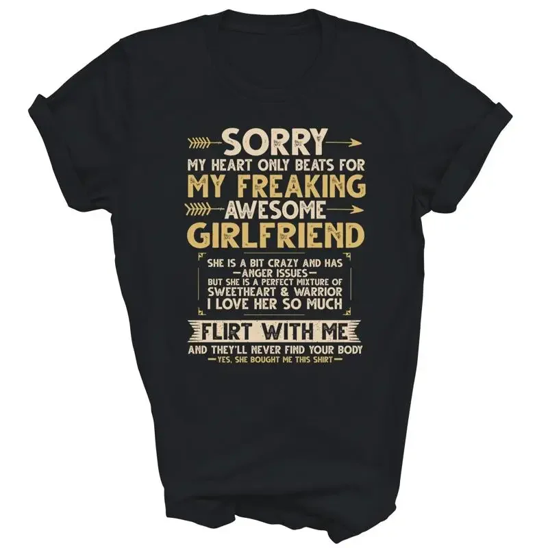 I Love My Freaking Awesome Girlfriend Shes A Bit Crazy Boyfriend T Shirt