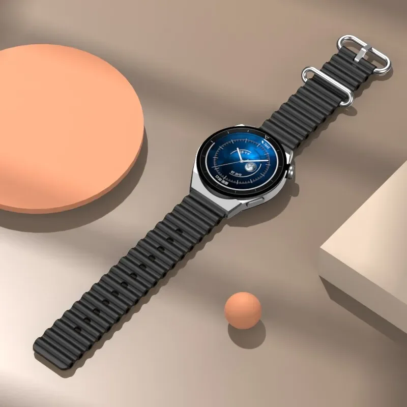 Ocean Silicone band For Samsung Galaxy Watch 7/6/4/5-Pro/active 2/6-4 classic belt 22/20MM bracelet Huawei GT 4-3-2 watch strap image 3