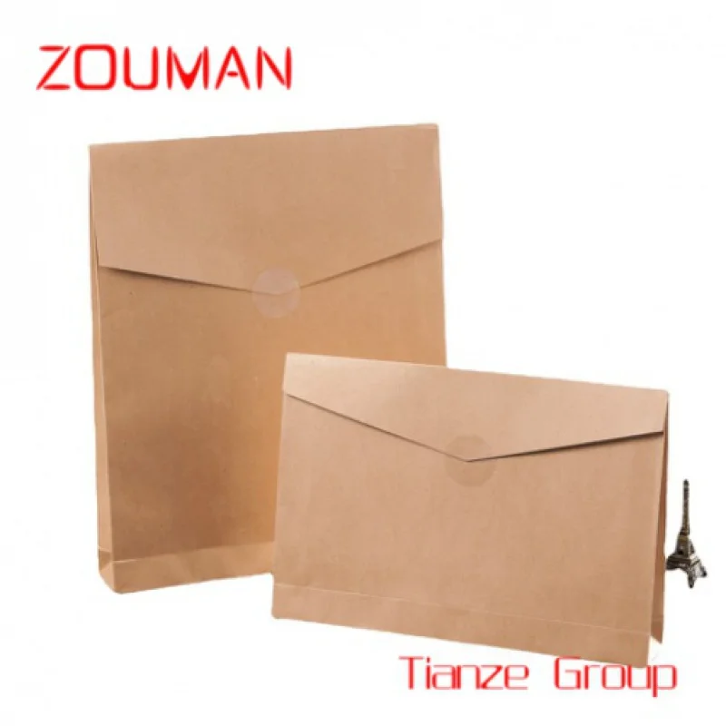 Custom , Large Size Eco-friendly Kraft Paper Envelop Bag for Clothing and Scarf Documents Envelope Bag Recycled Envelopes