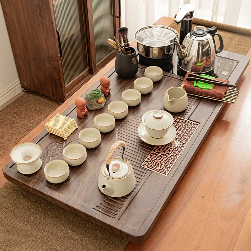 

Ceramic Wooden Tea Tray Pot Hospitality Decorative Saucer Tea Tray Vintage Decorative Accessories Bandeja Madera Home Products