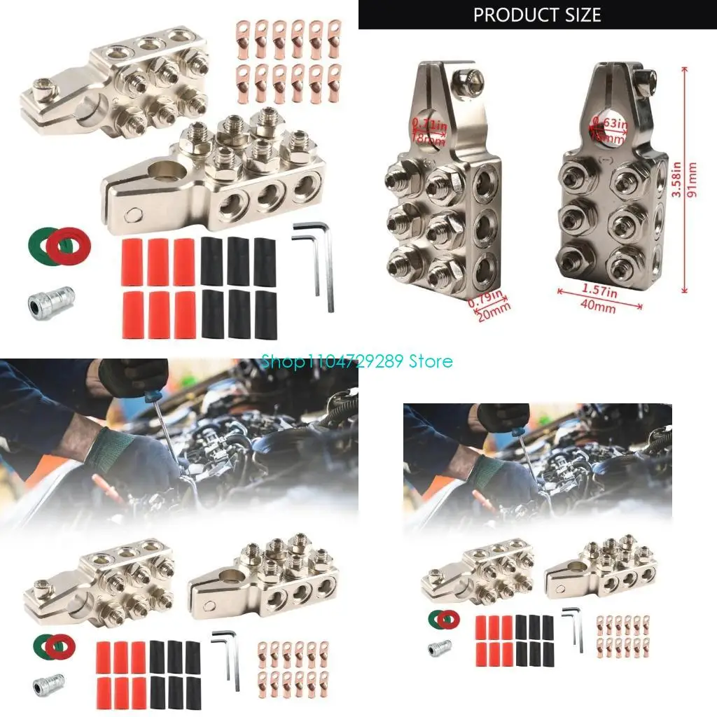 

D8KE Простая установка 12-контактный зажим для аккумулятора, пара от 8AWG до 4/0 AWG, пара положительных и отрицательных клемм,