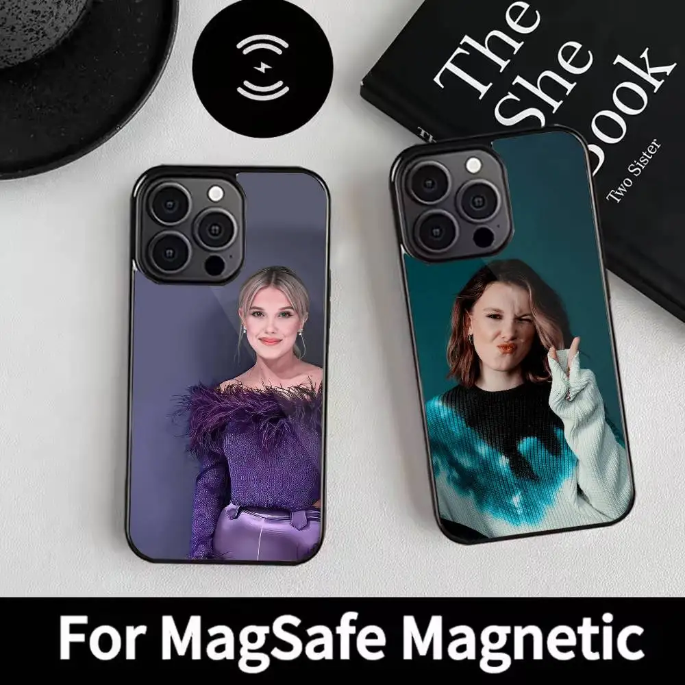 

MMB M-Millie Bobby B-Brown Phone Case For iPhone 17,16,15,14,13,12,Plus,Pro,Max For Magsafe Magnetic Wireless Charge