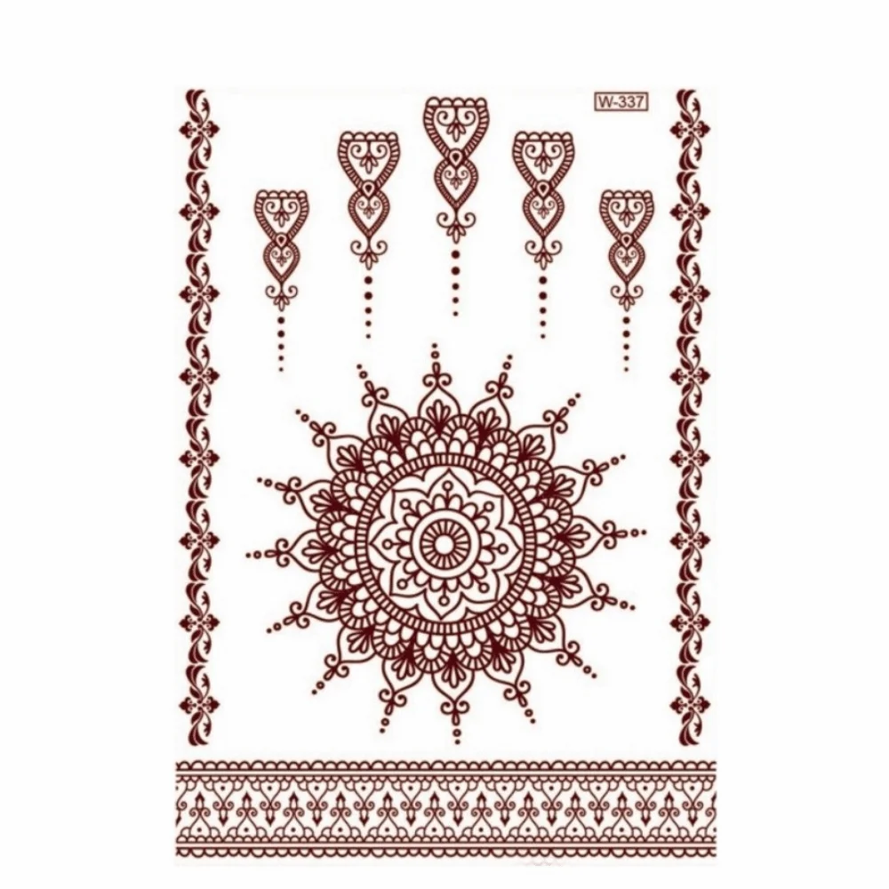 

Red Mehndi Stickers Henna Tattoo Stickers Lace Fake Tattoo Wedding Tool Red Henna Tattoo Decals India Flower Legs Arm