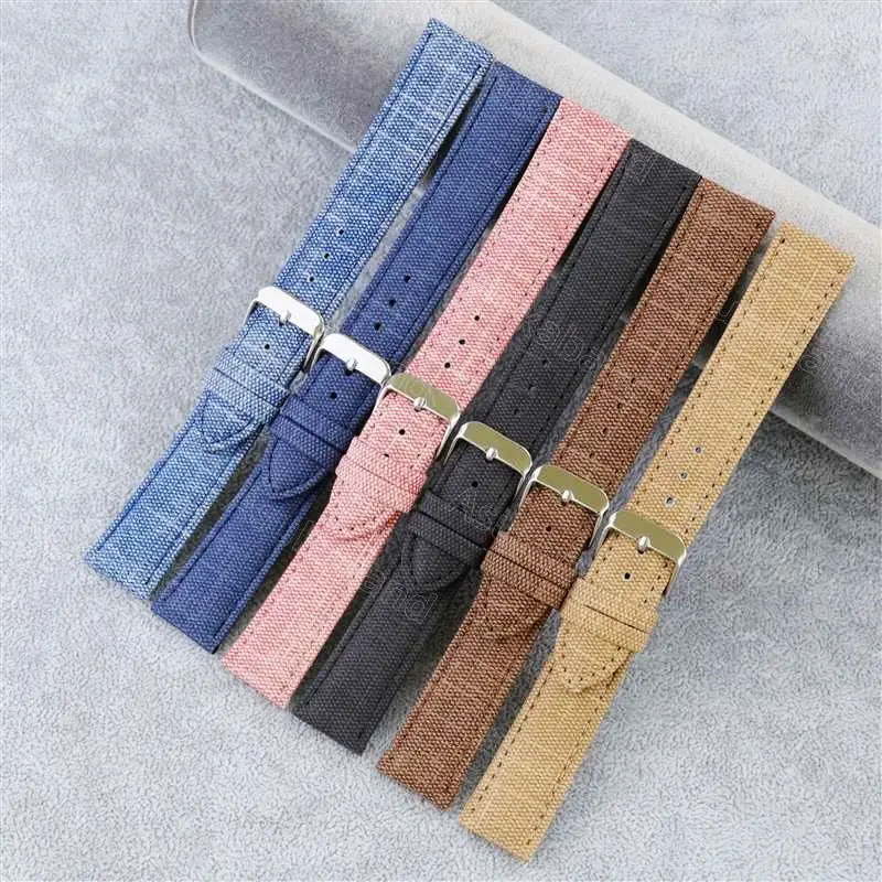 Vintage Retro Denim Nylon Watch Strap Canvas Band 10 12 14 16 18 20mm 22mm Bracelet Wristbelt for Samsung for Amazfit for Huawei