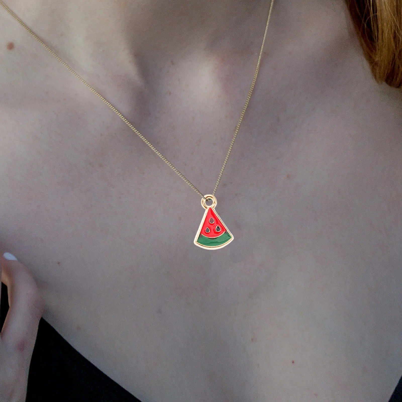 

20pcs Mini Watermelon Earrings Key Chain Pendant DIY Necklace Colorful Charm Alloy Jewelry Making Pendants Stylish Creative