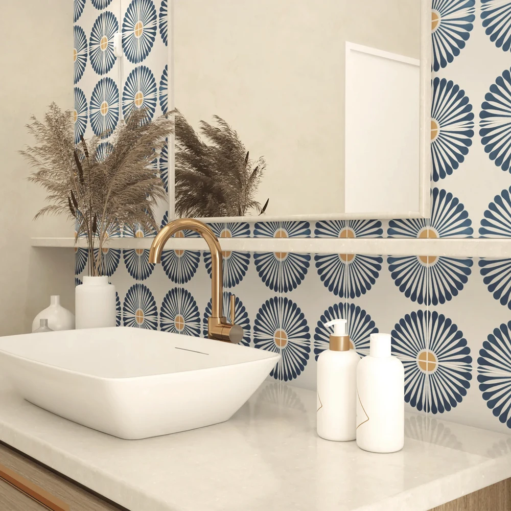 Chamomile Peel and Stick Backsplash Self Adhesive Subway Tile Stickers Durable Use for Bathroom Stick on Backsplash Tiles