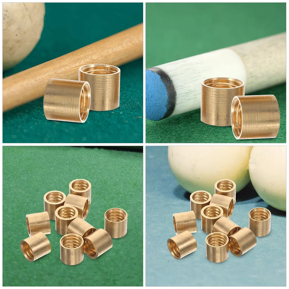 

10Pcs Brass Billiard Cue Ferrule Durable Grip Pool Stick Parts Enhance Control Pool Cue Tips Billiard Supplies
