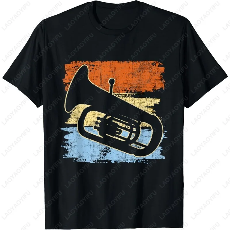 الرجعية الغروب الباريتون زحف Bandmaster الموسيقار الموسيقى القمم الرجال النساء الكلاسيكية خمر الشارع موضة المحملة مشروط الترفيه التي شيرت