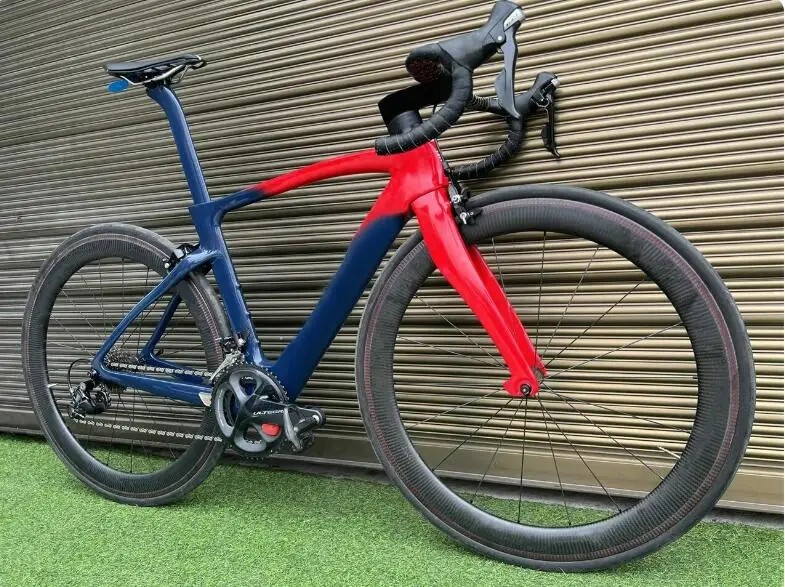 

chameleon color ud glossy bicycle carbon frame purple cycling bike frame 12 14 16 style road bike frame +handlebar rims brakes