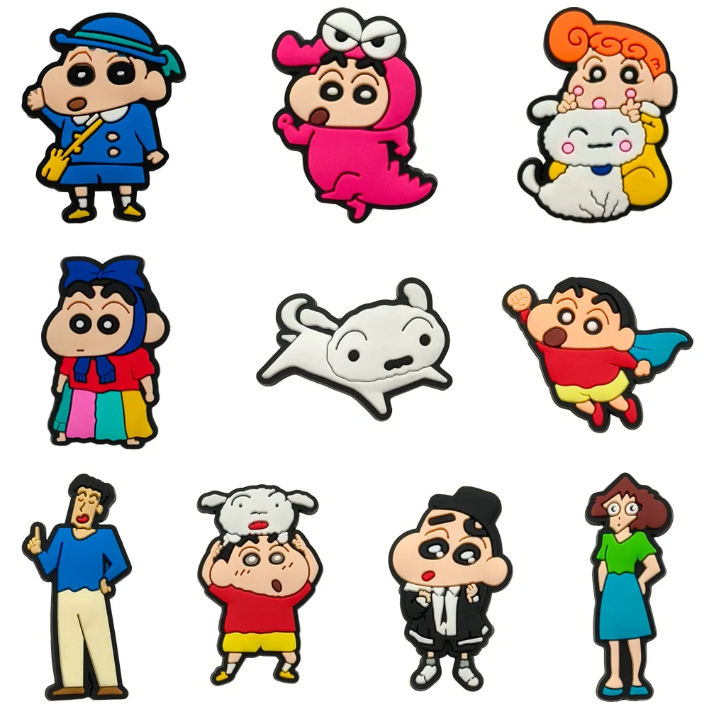 Single Crayon Shin Chan New Anime Removable Accessory Shoe Charms Accessories for Crocs Sandals Y2k Fashion Toys Anime Cartoon
