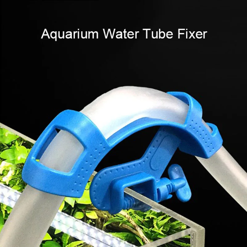 1Pcs Aquarium Water Tube Holder Water Pipe Hose Mount Bracket for 8-16mm Pipe Water Tube Fixed Clip Fish Tank Hose Clamp Blue