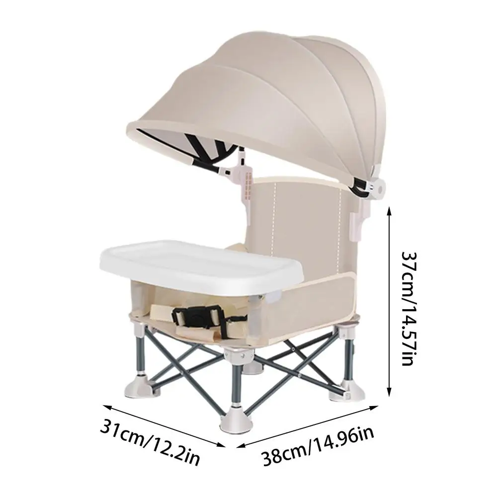 Opvouwbare babyvoedingsstoel Babyvoedingsstoel met zonnescherm en afneembaar dienblad Draagbare kinderstoel Opvouwbare stoelverhoger