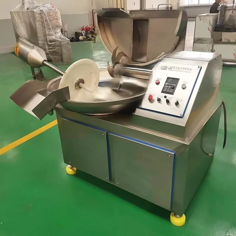 Automatic large and high speed sausage vegetable shredder vacuum meat bowl shredder