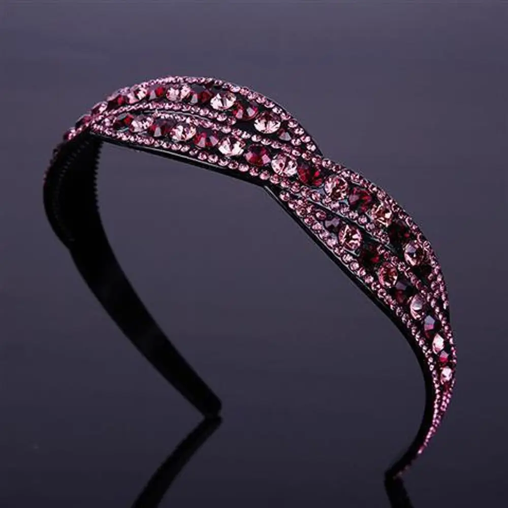 New Non-slip Luxury Rhinestone Headband Hairbands For Women Shinny Crystal Headwear Hair Hoop Ladies Hair Accessories