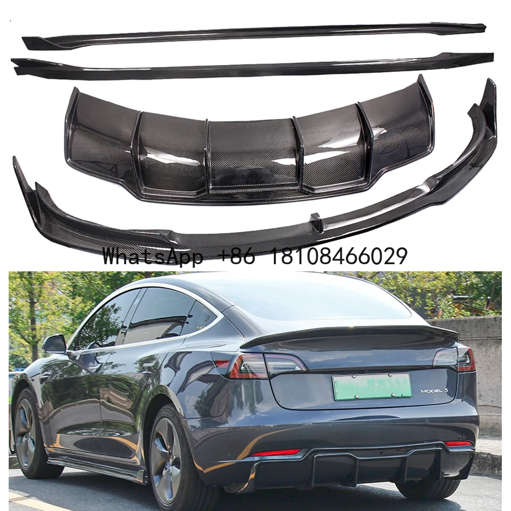 

Комплект для всего тела из углеродного волокна V-образного стиля, автомобильные аксессуары для Tesla Model 3, комплект кузова