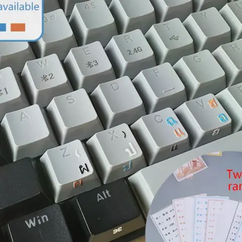 Autocollants de clavier en langue thaïlandaise et japonaise, pour ordinateurs de bureau et portables, autocollants universels transparents gravés sur le côté
