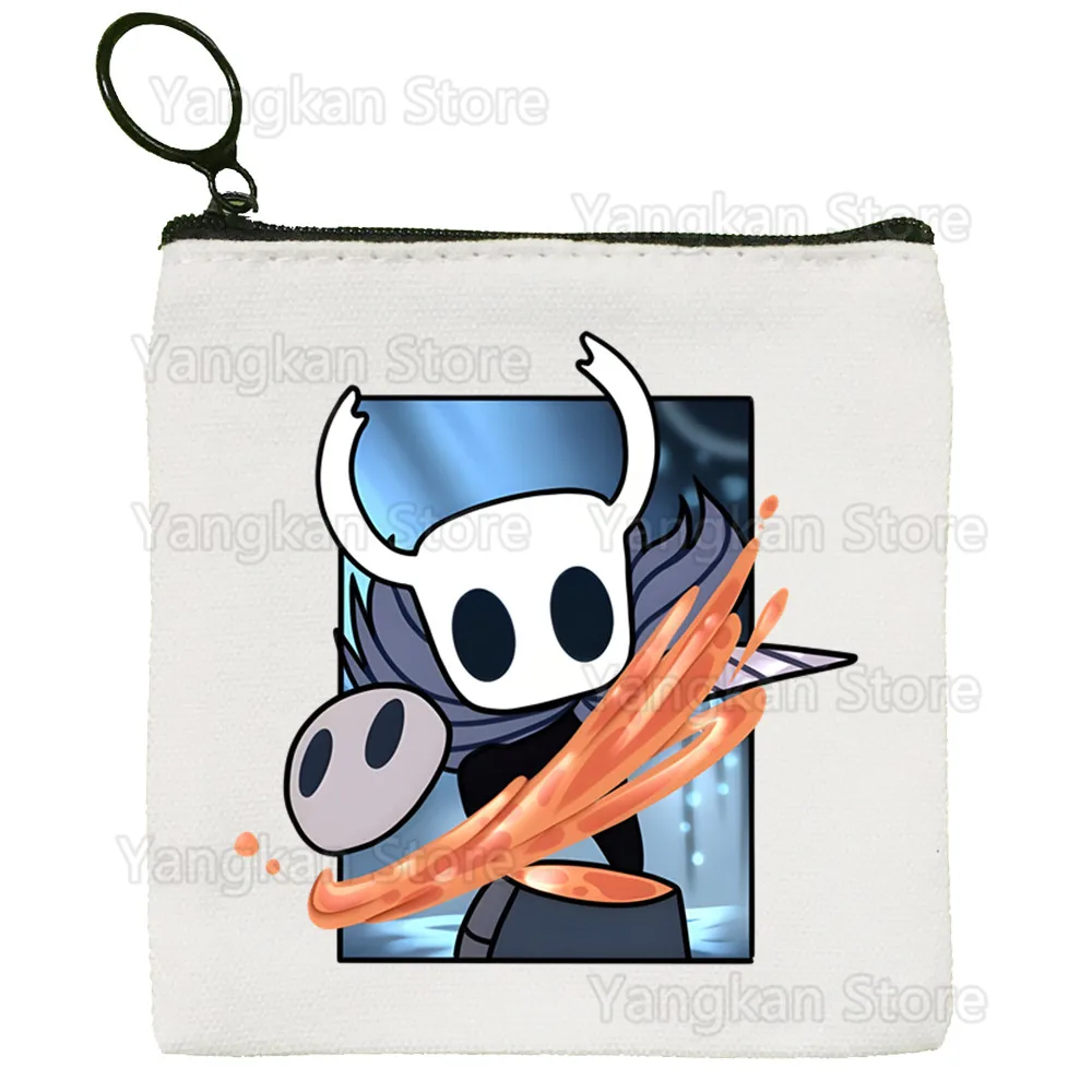 

Hollow Knight Ghost Knight Game Skull Canvas Card Coin Purse Female Cute Simple Coin Mini Zipper Bag