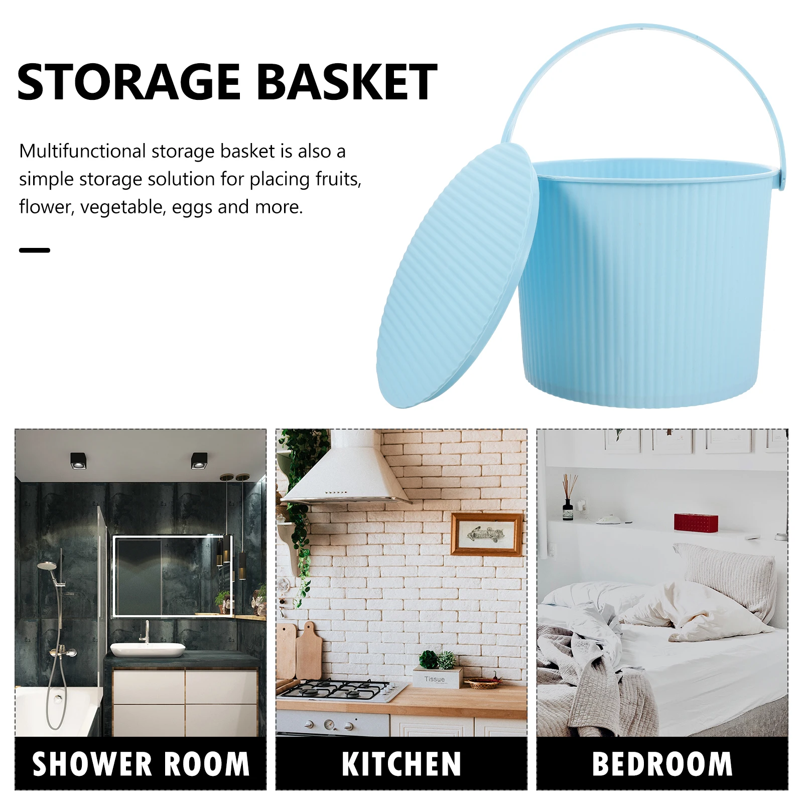 

Large Capacity Plastic Storage Bucket Space Saving Household Organizer For Daily Items Compact Stool Tidy Home Plastic Tubs With