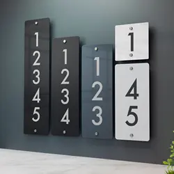 Contemporary Vertical Modern House Number Sign Printed Address Signage Matt Finishes Multiple Sizes Available outdoor material
