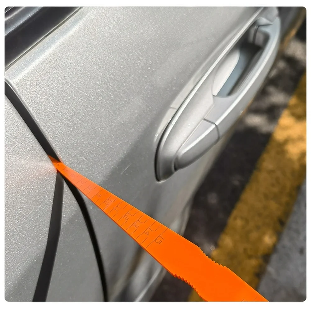 Orange ABS Car Body Gap Measurement Ruler For Flexible Panel Gauge Tool For Door Hood Engine Compartment Alignment Inspection
