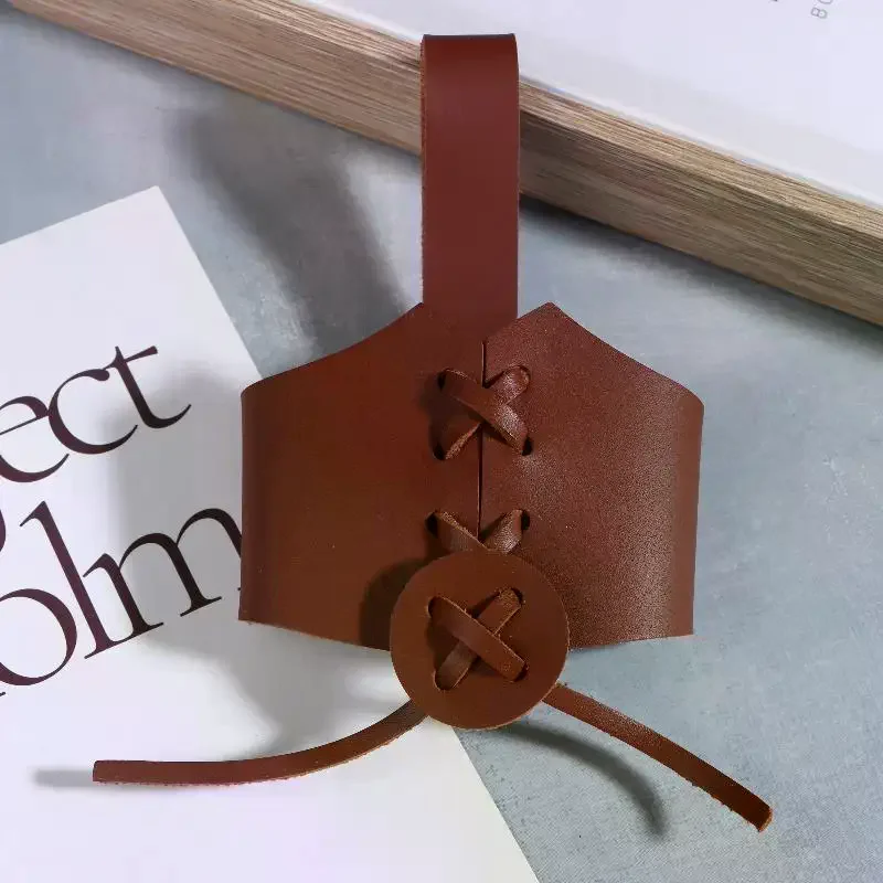 PU Leather Cup Sleeve Medieval Belt Horn Holder Adjustable Belt Mug Holder Cup Holder For Outdoor Activity Supplies