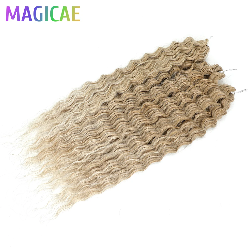 3Pcs 22Inches 300Grams Ariel Deep Water Twist Braids Crochet Protein Hair Orange Brown6# Blond 613 White Grey 58# Bundles