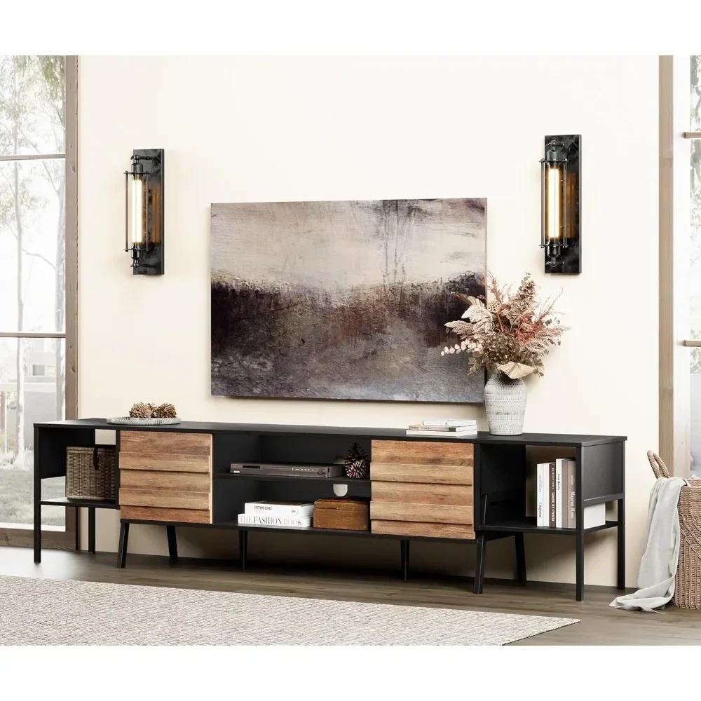 

ТВ-подставка для телевизоров до 100 дюймов, 3 в 1, развлекательный центр, ТВ-приставка с шкафами для хранения, медиа-приставка для гостиной