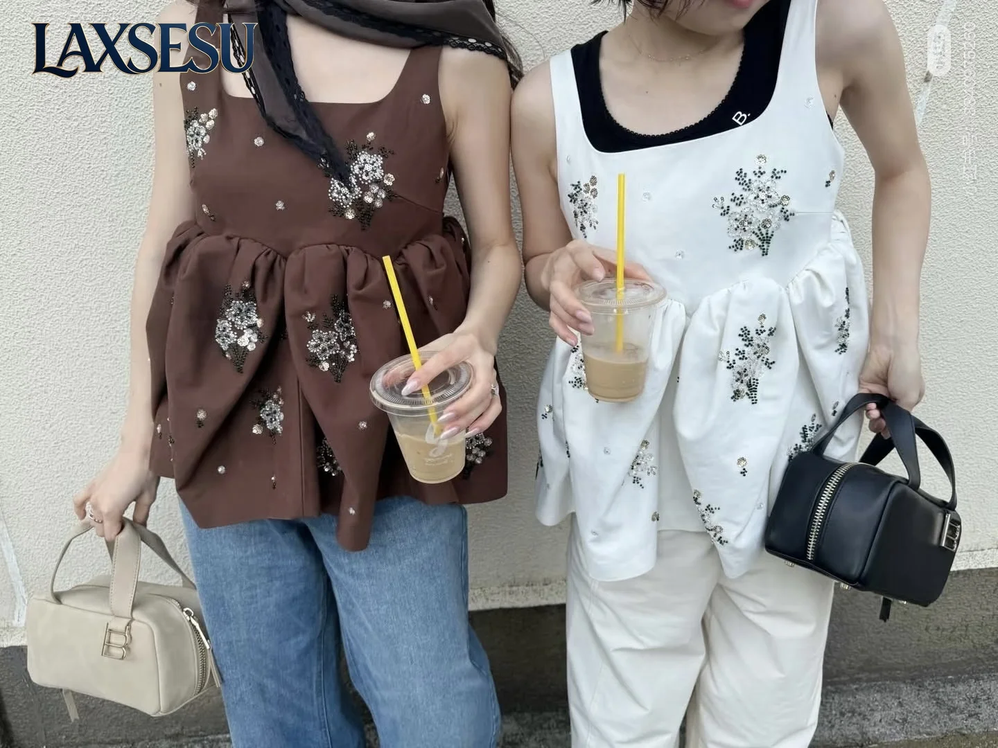 Luxury Exquisite Diamond Bud Short Vest Summer Tank Top Japanese Style Beaded Sequin Embroidered Suspender Tops for Women