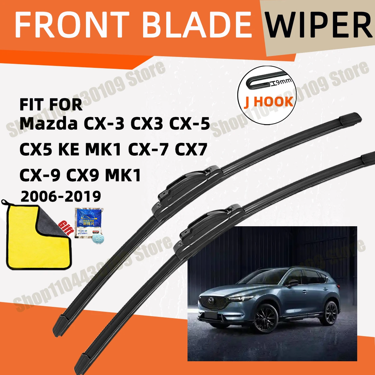 

Double Rubber Car Wiper for Mazda CX-3 CX3 CX-5 CX5 KE MK1 CX-7 CX7 CX-9 CX9 MK1 Front Wiper Blades Brushes Auto Windscreen