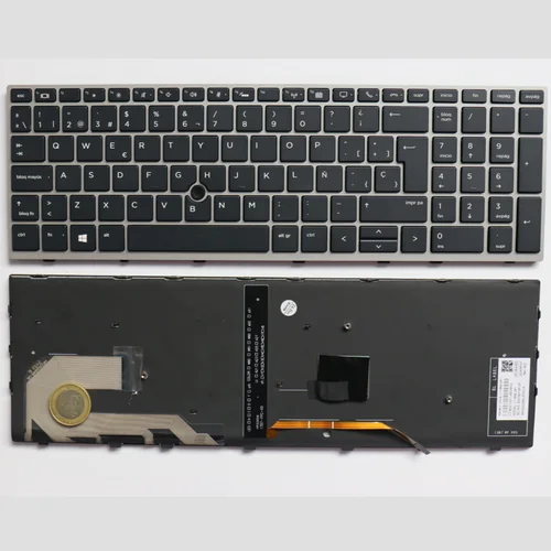 Imagen 2 del producto Teclado retroiluminado 850 G5 español/estadounidense para HP ZBook 15u G5 G6 Elitebook 750 G5 755 G5 850 G5 855 G5 V162826FK1 L14366-001