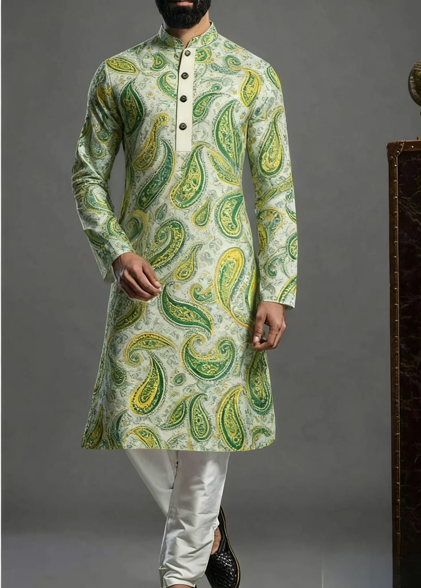 Kurt modello stampato da uomo kurtaasuha accappatoio regolare alla moda e vestibilità casual adatto a tutte le occasioni