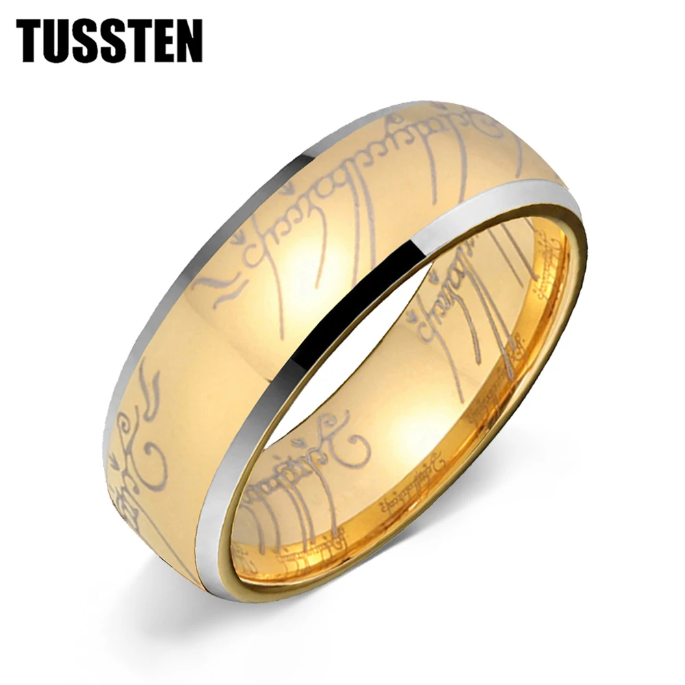 

TUSSTEN 6/8MM Men Women Tungsten Wedding Band Laser Engraving Ring Dome Beveled Edges Polishing Great Workmanship Comfort Fit