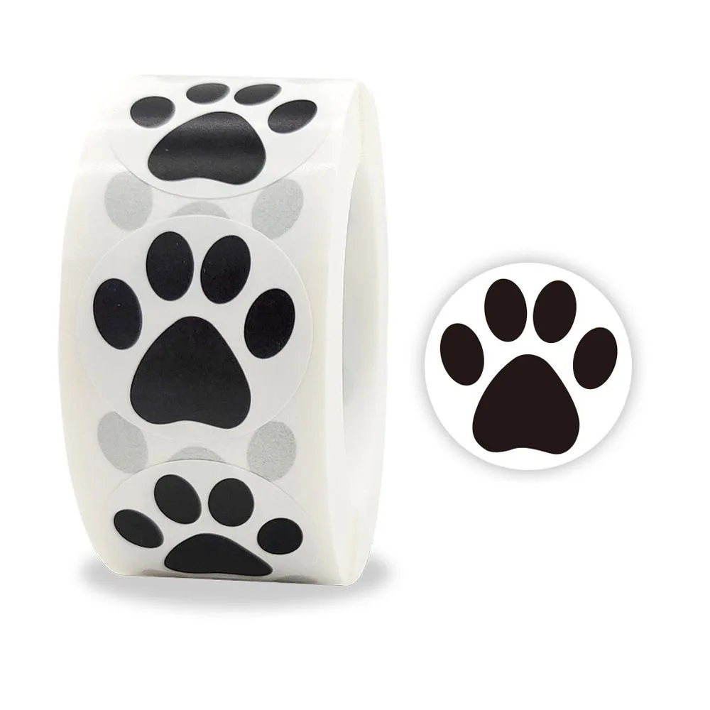 

2025 Cute Footprint Cartoon Sticker for Kids Toy Cup Decals DIY Decorative Waterproof Labels for Pet Decor