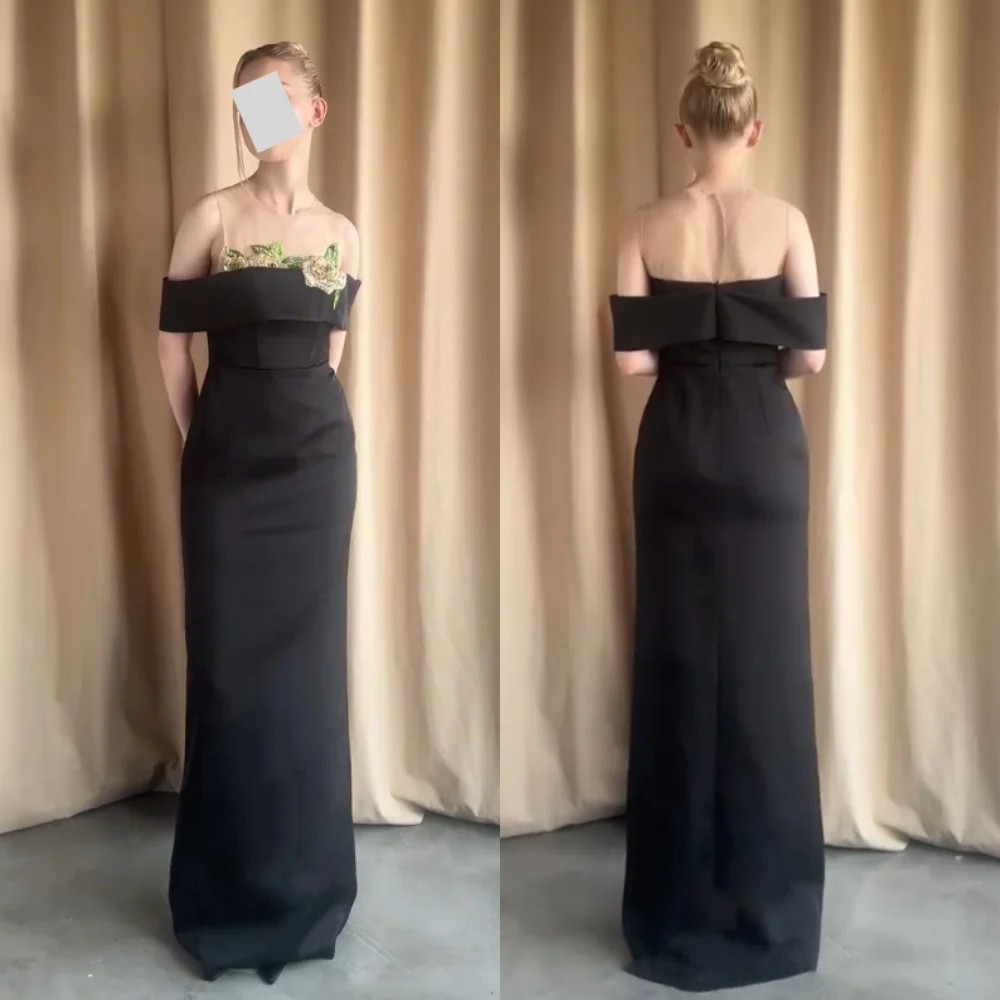 

Customized Jersey Embroidery O-Neck Sheath Long Dresses Bespoke Occasion Party Gown Classic Elegant Chinese Style High Quality