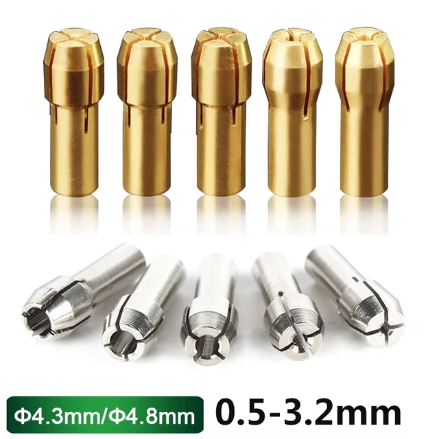 5-10 sztuk/partia Mini Uchwyt Wiertarski do Narzędzi Obrotowych 4.3/4.8mm Adapter Trzpieniowy do Dremel Zestaw Akcesoriów do Narzędzi Obrotowych 0.5-3.2mm