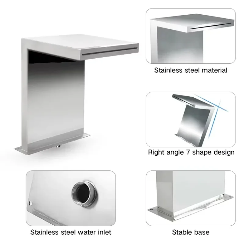 Fontana a cascata per piscina con paesaggio da giardino all'aperto di nuovo design con tenda per attrezzature per massaggi spa di alta qualità