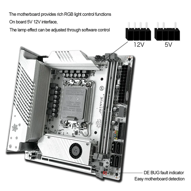 B760i  Dream マザーボード JGINYUE B760I Snow Dream D4 motherboard - Intel LGA1700 - JGINYUE