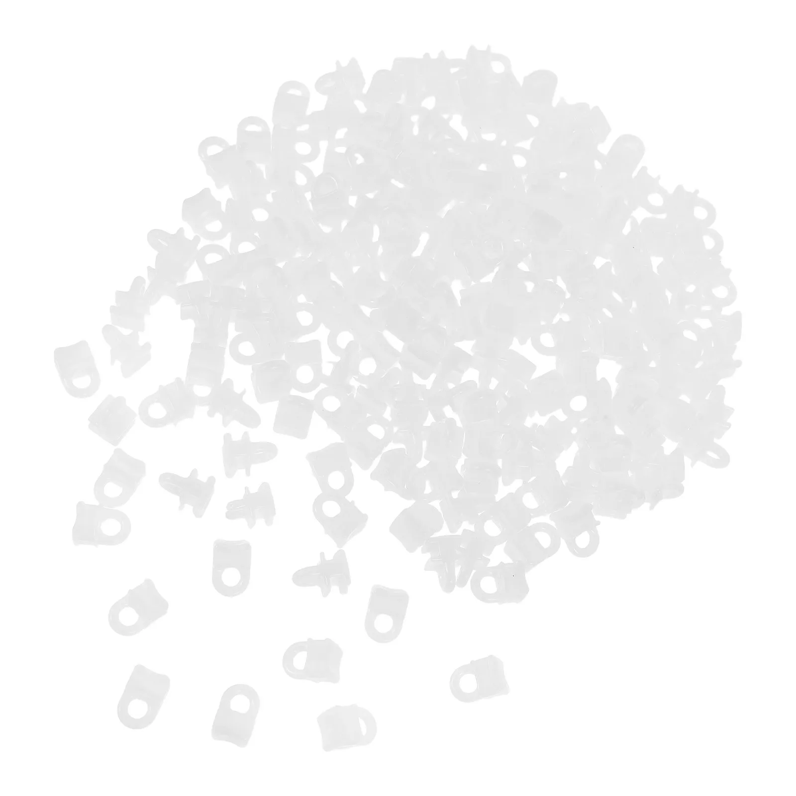 

200pcs Track Gliders Plastic Smooth Silent Roller Hooks For Window Drapes Universal Curtain Rail Track Fit - White Curtain