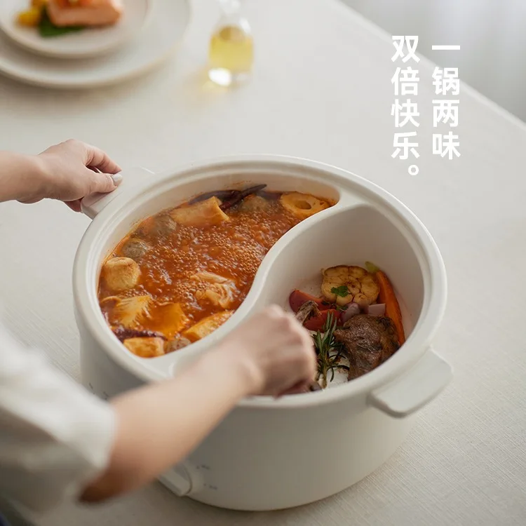 Electric hot pot household split multi-functional cooking 6L large capacity separable material