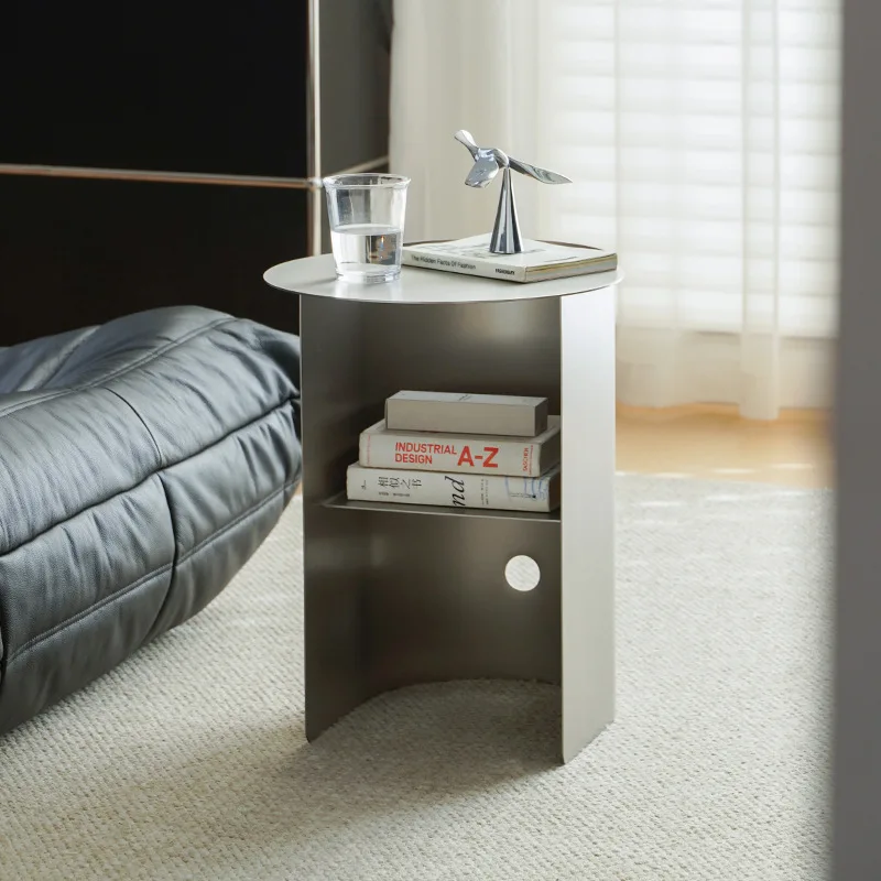 Medieval retro small coffee table home living room removable designer stainless steel corner table