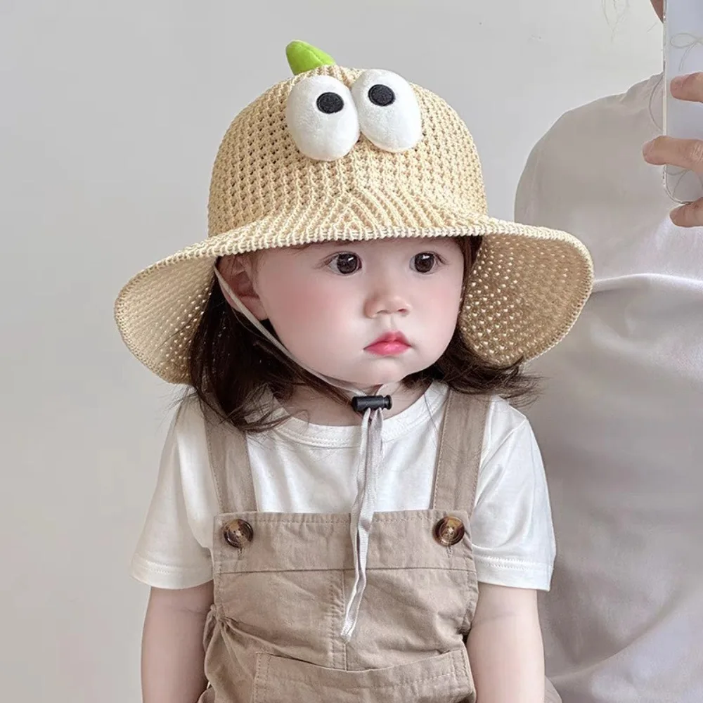 

Новые регулируемые детские соломенные кепки с защитой от УФ-лучей, дышащая шляпа от солнца, уличная панама для детей 3-8 лет